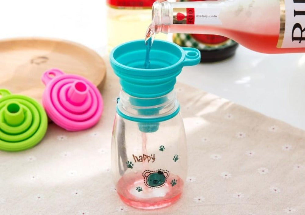 3 inch width Collapsible Silicone Funnel 9 PCS Set