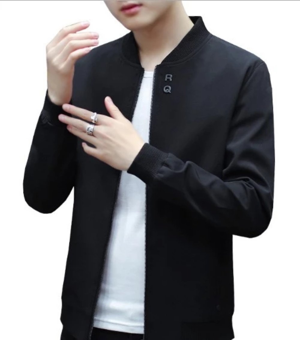 Mens Round Neck Zipper Jacket with Inner Warming Layer