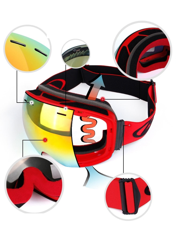 Stylish UV Protection Anti Fog Ski Goggles