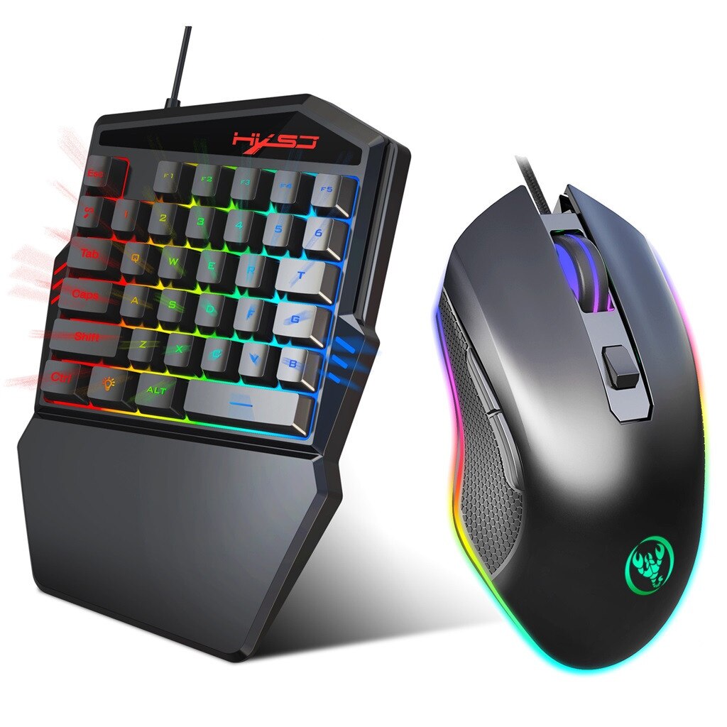 Ninja Dragons M86 Multicolor One Handed Professional Gaming Keyboard and Mouse Set