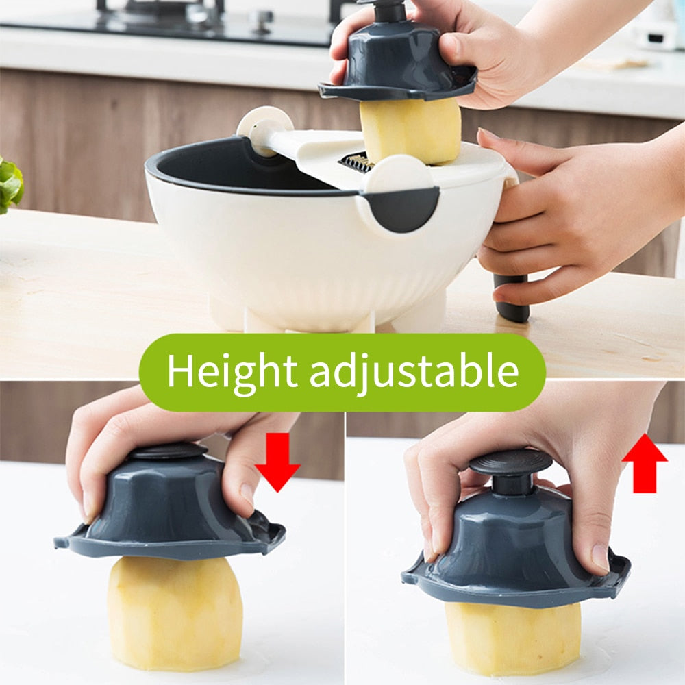 Multi function Stainless Steel Vegetable Slicer With Draining Basket