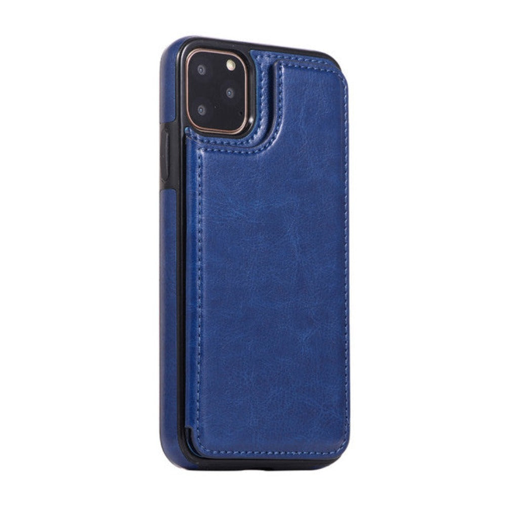 Casual Retro Theme Vegan Leather Flip Wallet Case for iPhone 11 to 15