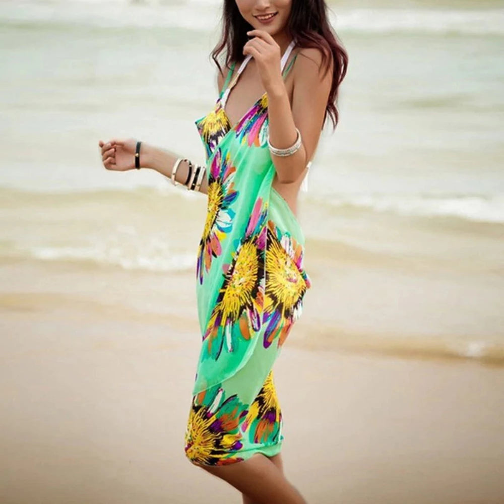 Sunflower Wrap Style Bikini Cover Up