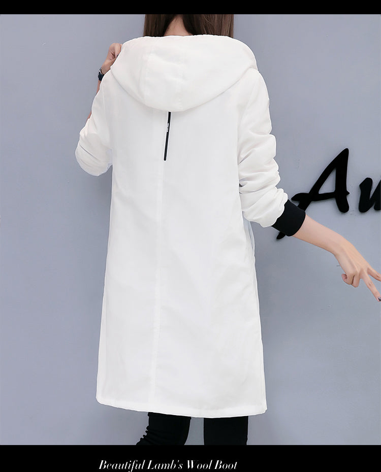 Womens Casual Hooded Zipped Up Jacket in Black