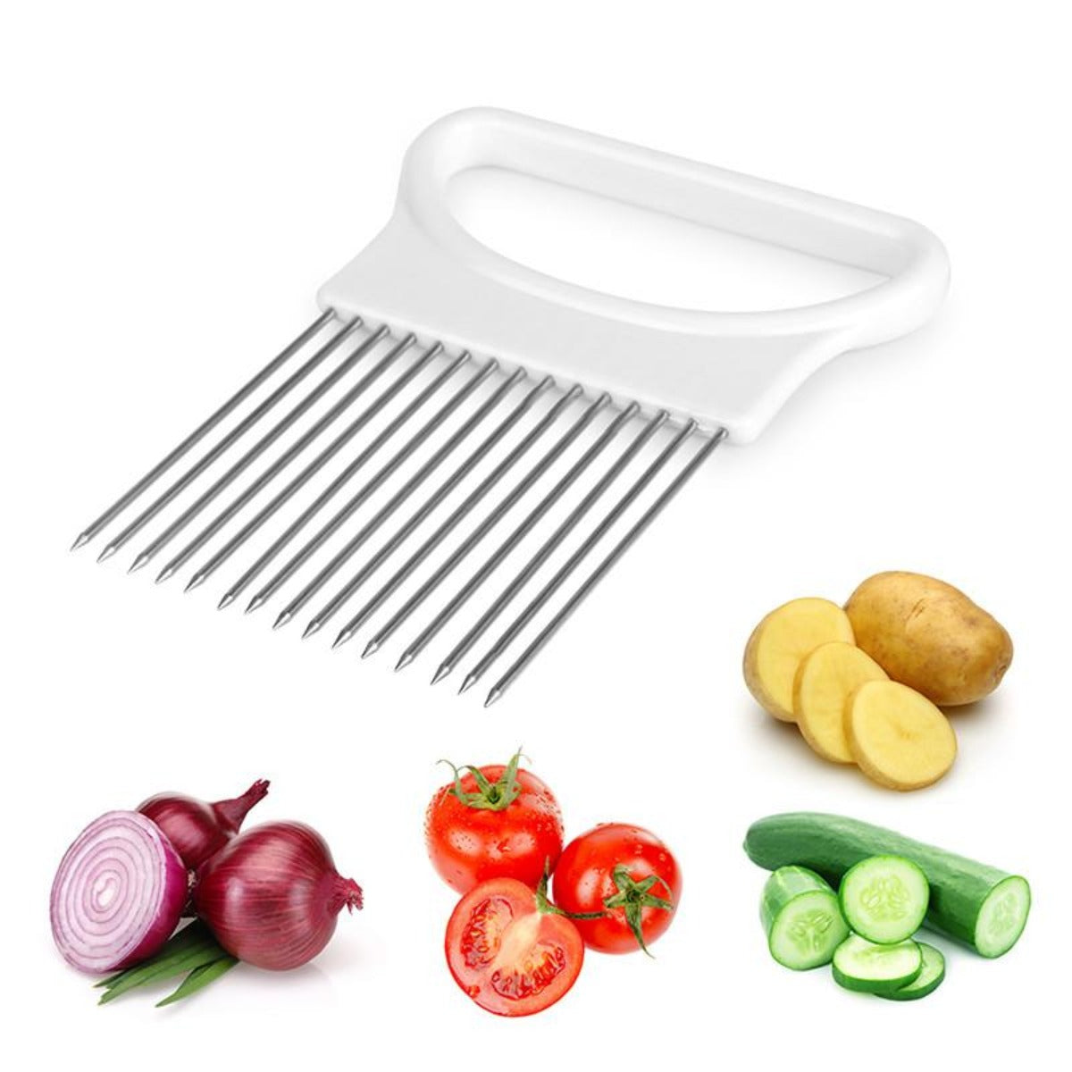 Stainless Steel Vegetable Slicer Holder 4 pcs set