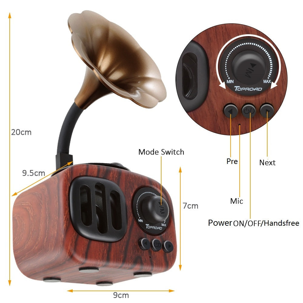 Vintage Radio True Wireless Bluetooth Mini Speaker with Microphone 4th Generation