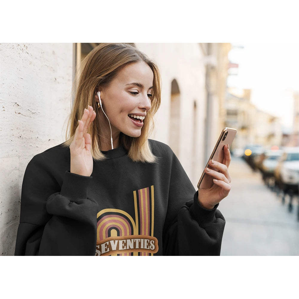 Womens Retro 70's Crewneck Sweatshirt