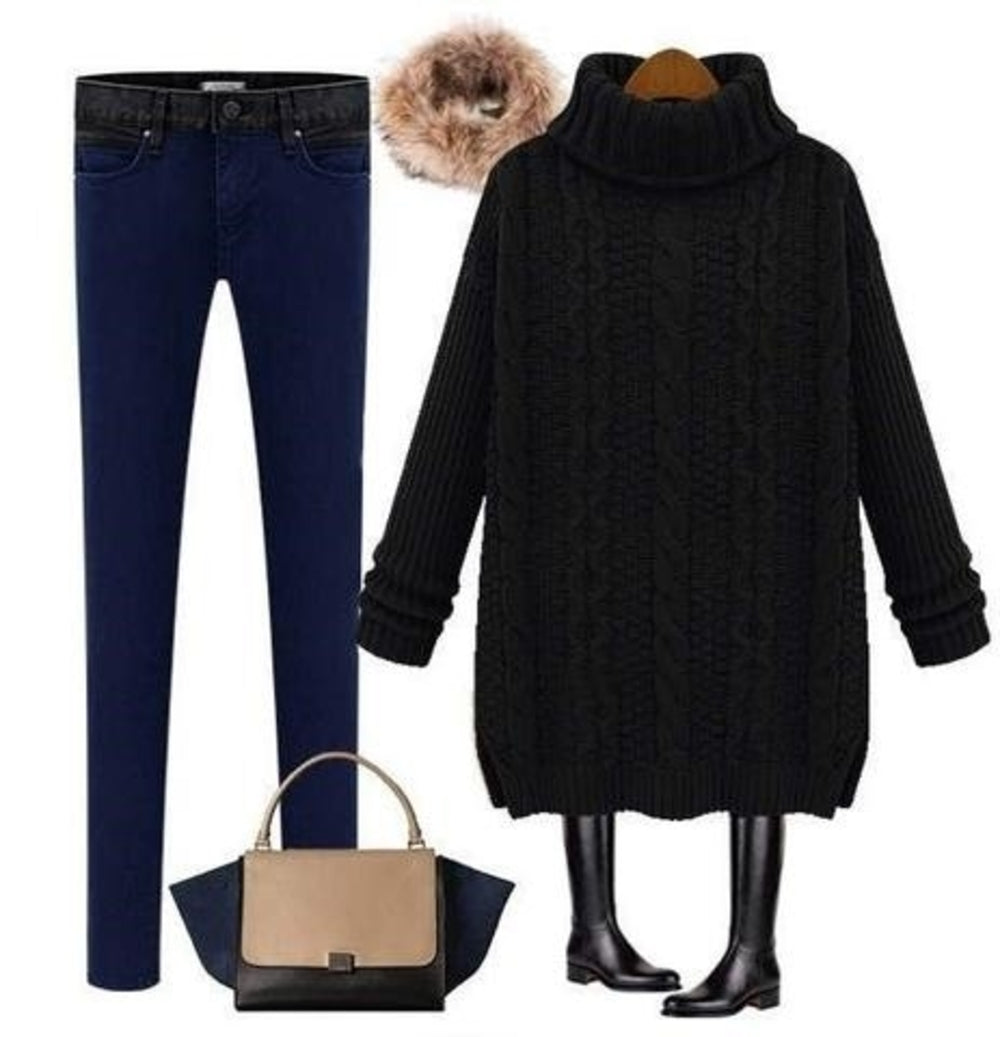 Womens Classic Turtle Neck Sweater