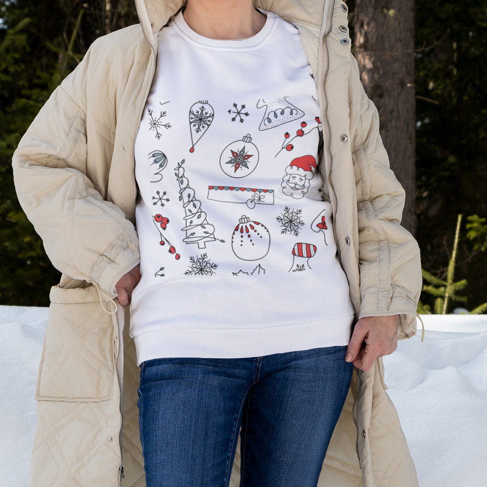 Womens Christmas Theme Sweatshirt