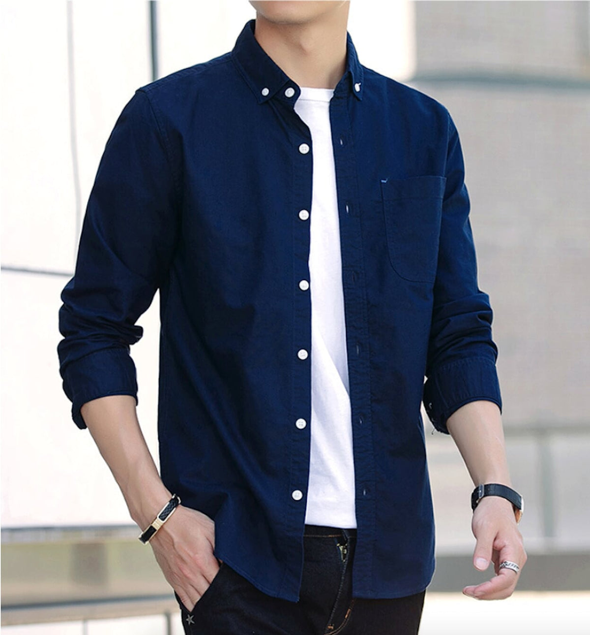 Mens Button Down Long Sleeve