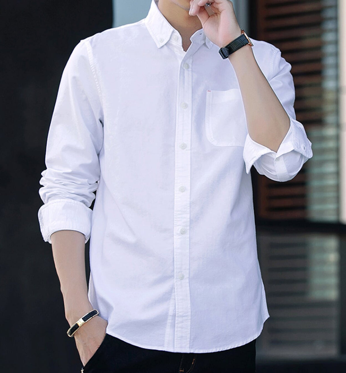 Mens Button Down Long Sleeve