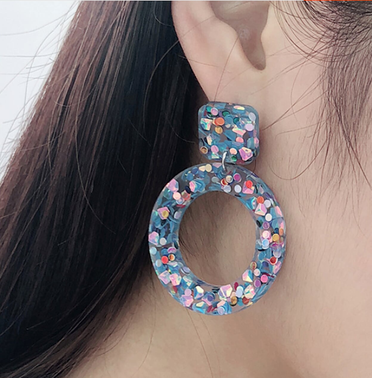 Colorful Hollow Round Acrylic Earrings
