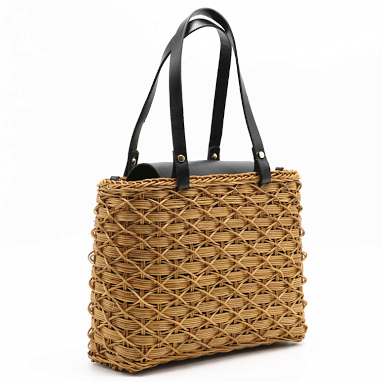 Square Wicker Tote Bag