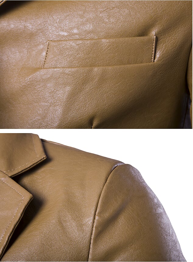 Mens Faux Leather Blazer