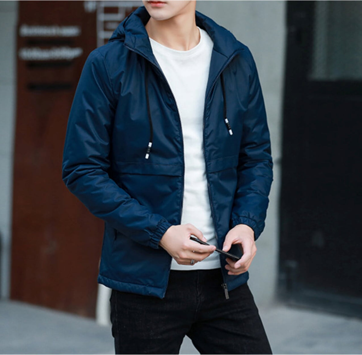 Mens Windbreaker Jacket in Black