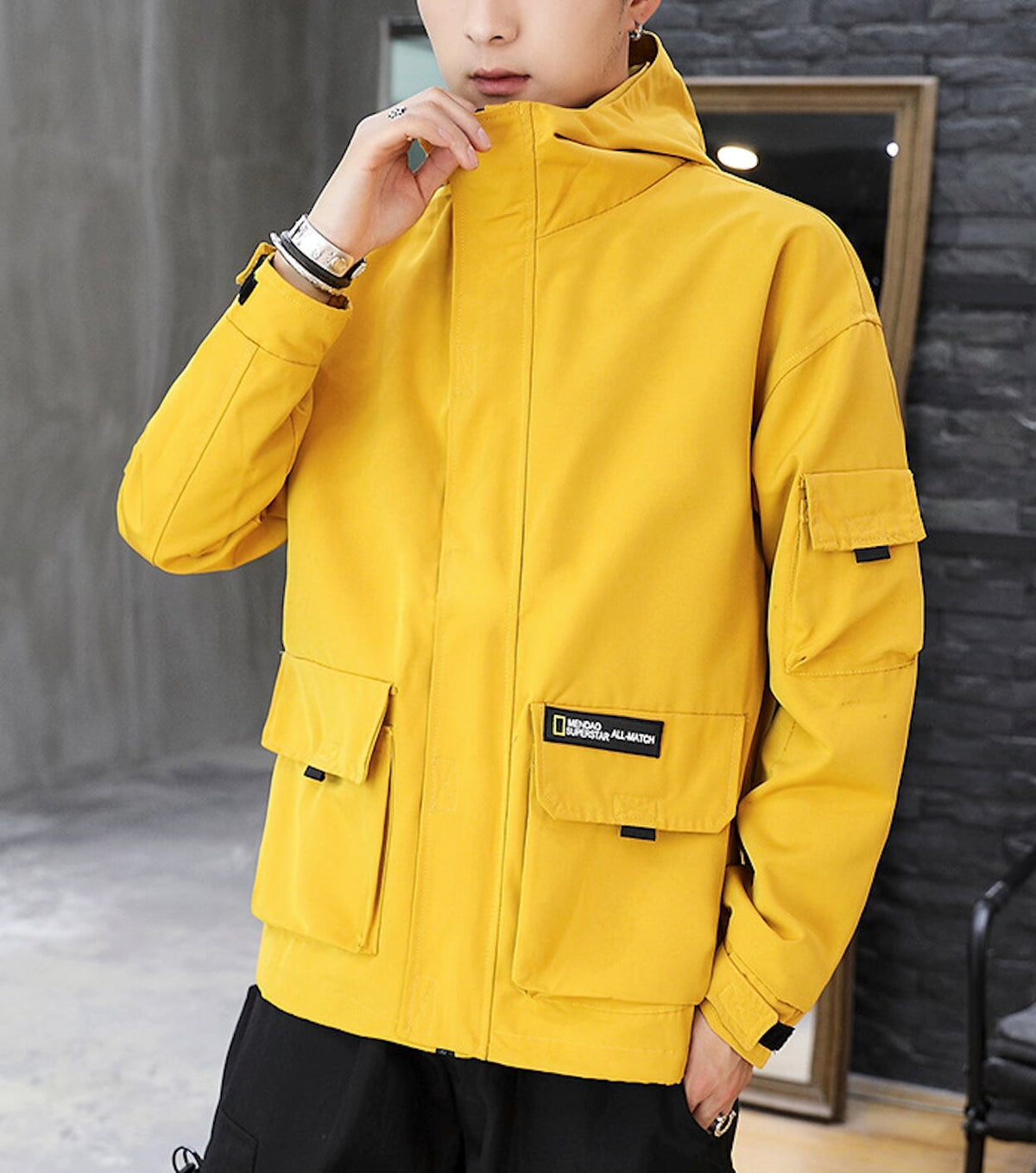 Mens Windproof Jacket with Hood