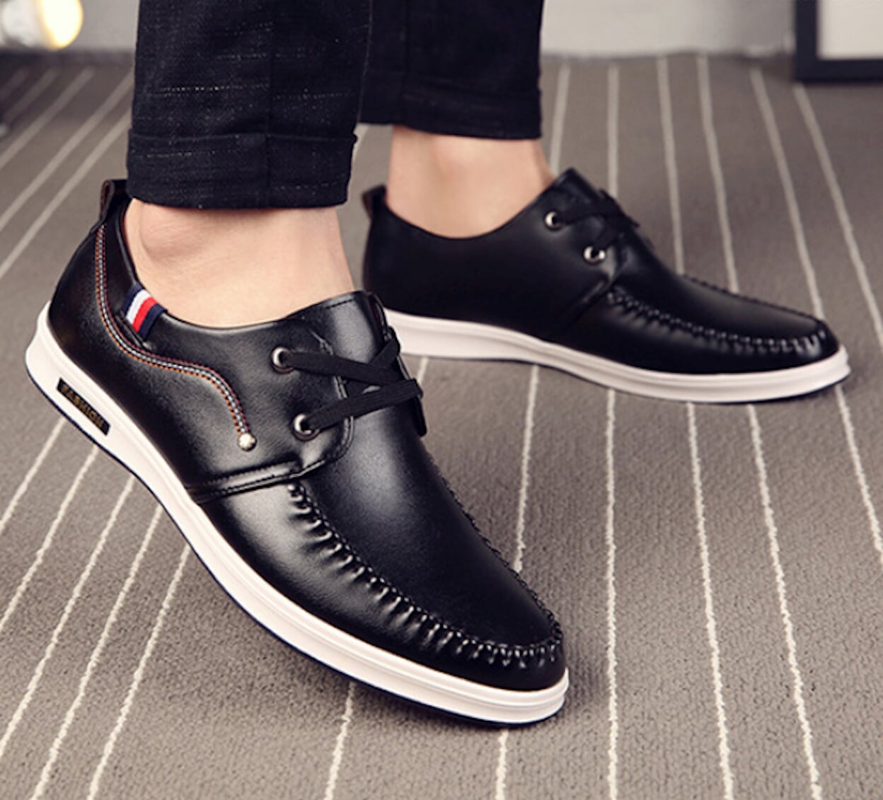 Mens Vegan Leather Boat Shoes