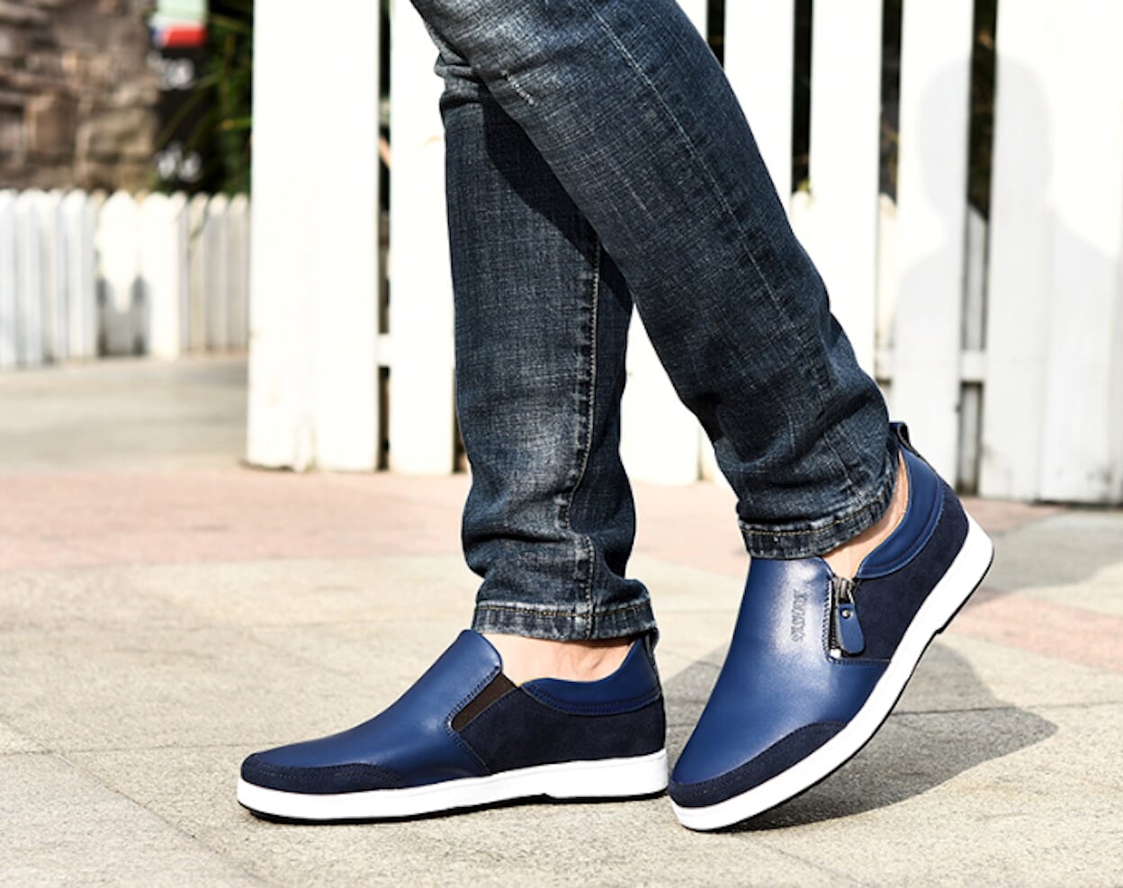 Mens Slip On with Side Zipper