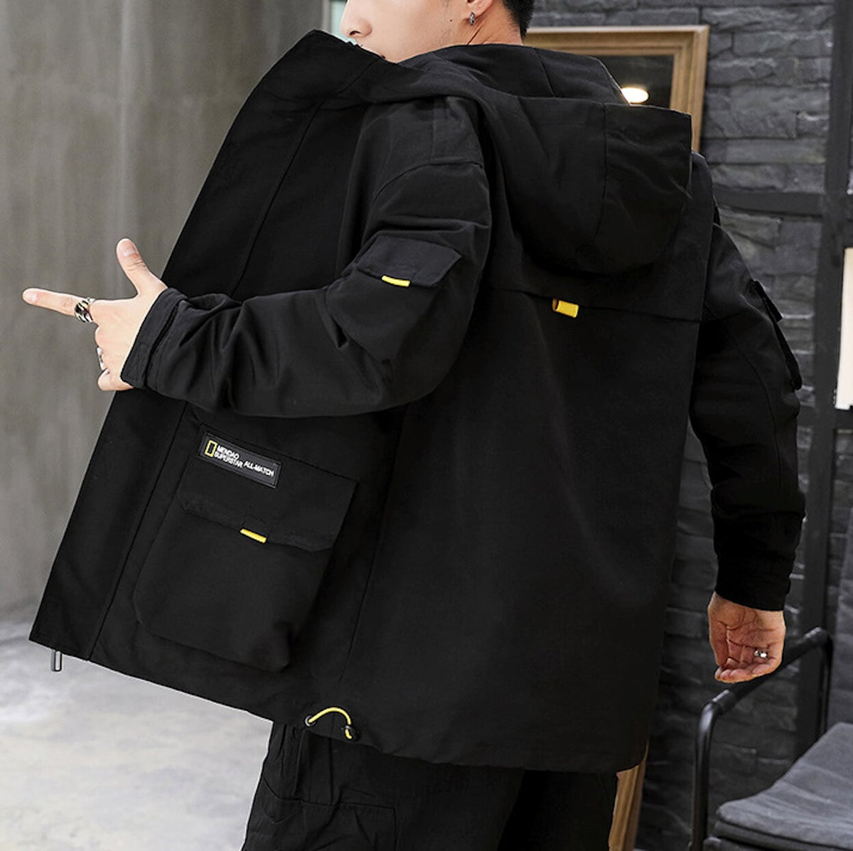 Mens Windproof Jacket with Hood