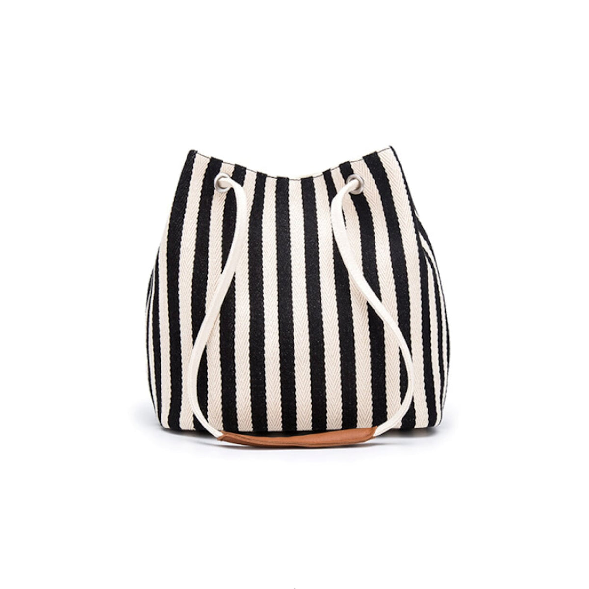 Womens Striped Canvas Tote Bag