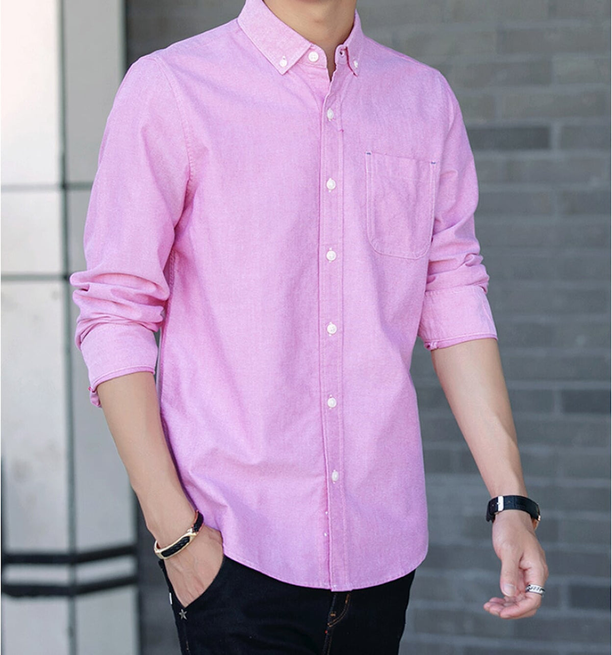Mens Button Down Long Sleeve