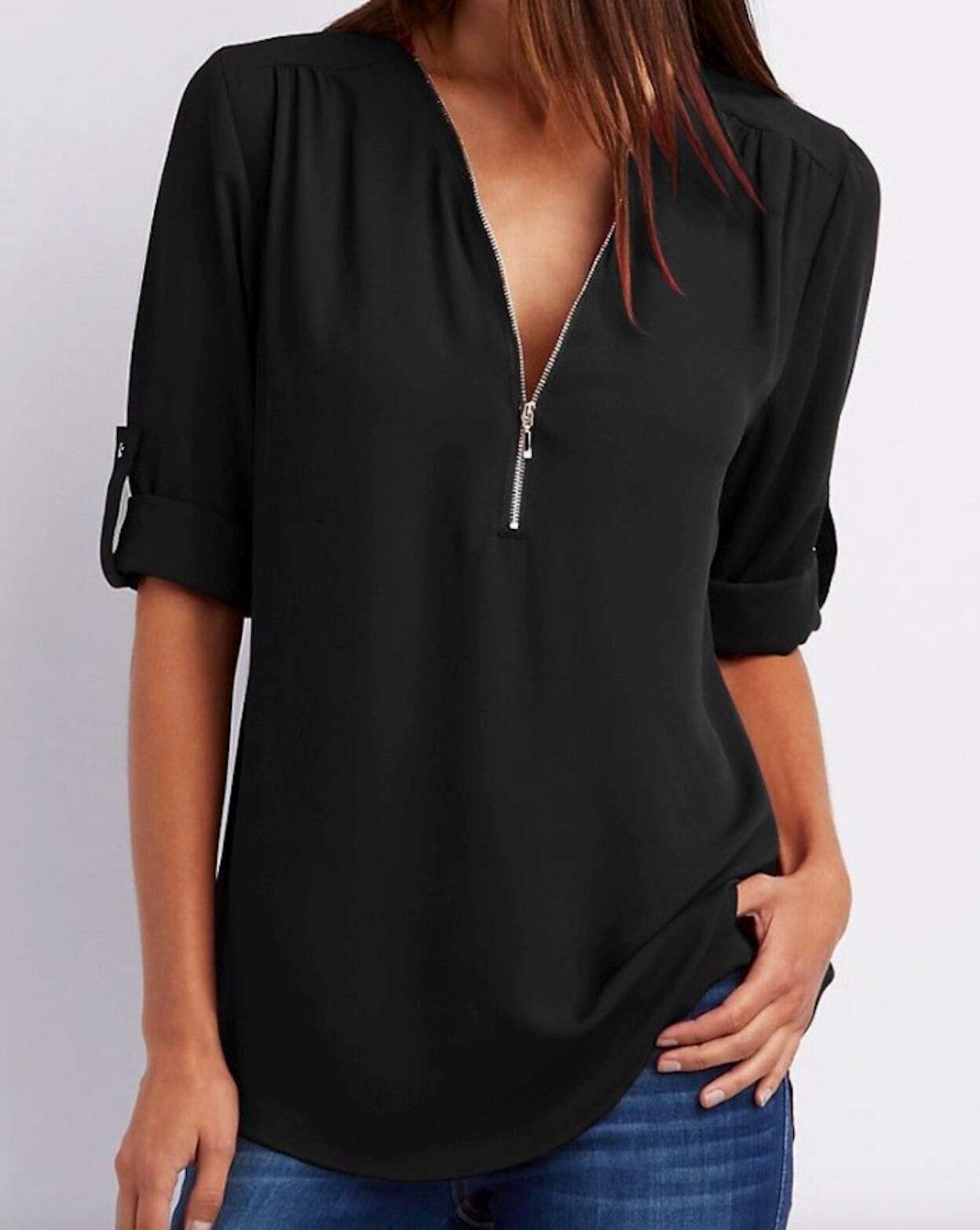 Womens Street Style V Neck Blouse