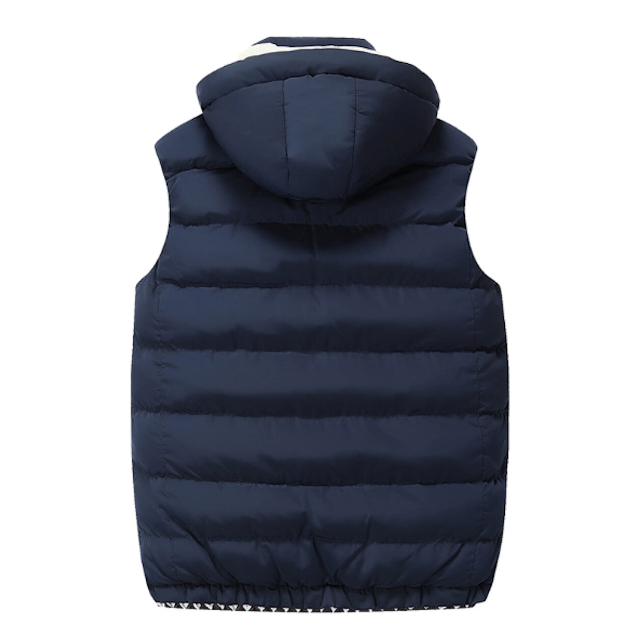 Mens Two Tone Hooded Winter Puffy Vest in Black