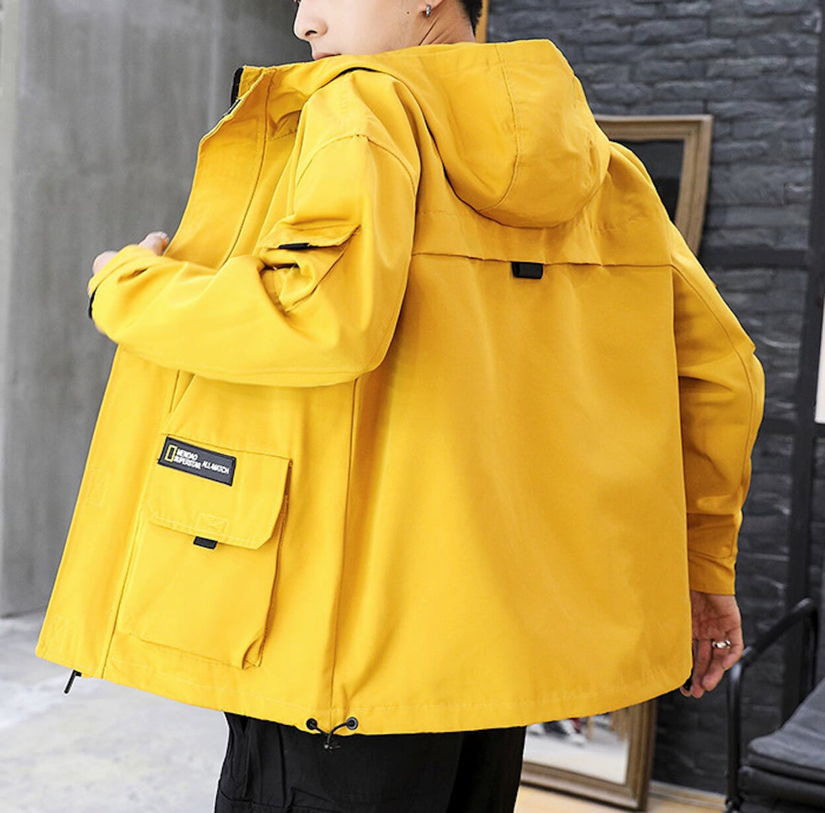 Mens Windproof Jacket with Hood