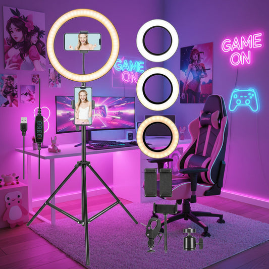 LED Ring Light & Phone Tripod For Content Creator and Live Streamer