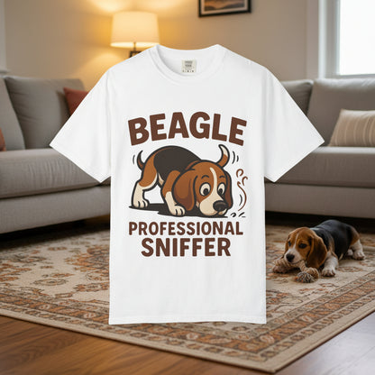 Beagle Professional Sniffer T-Shirt - Cute Cartoon Dog Tee for Beagle Lovers