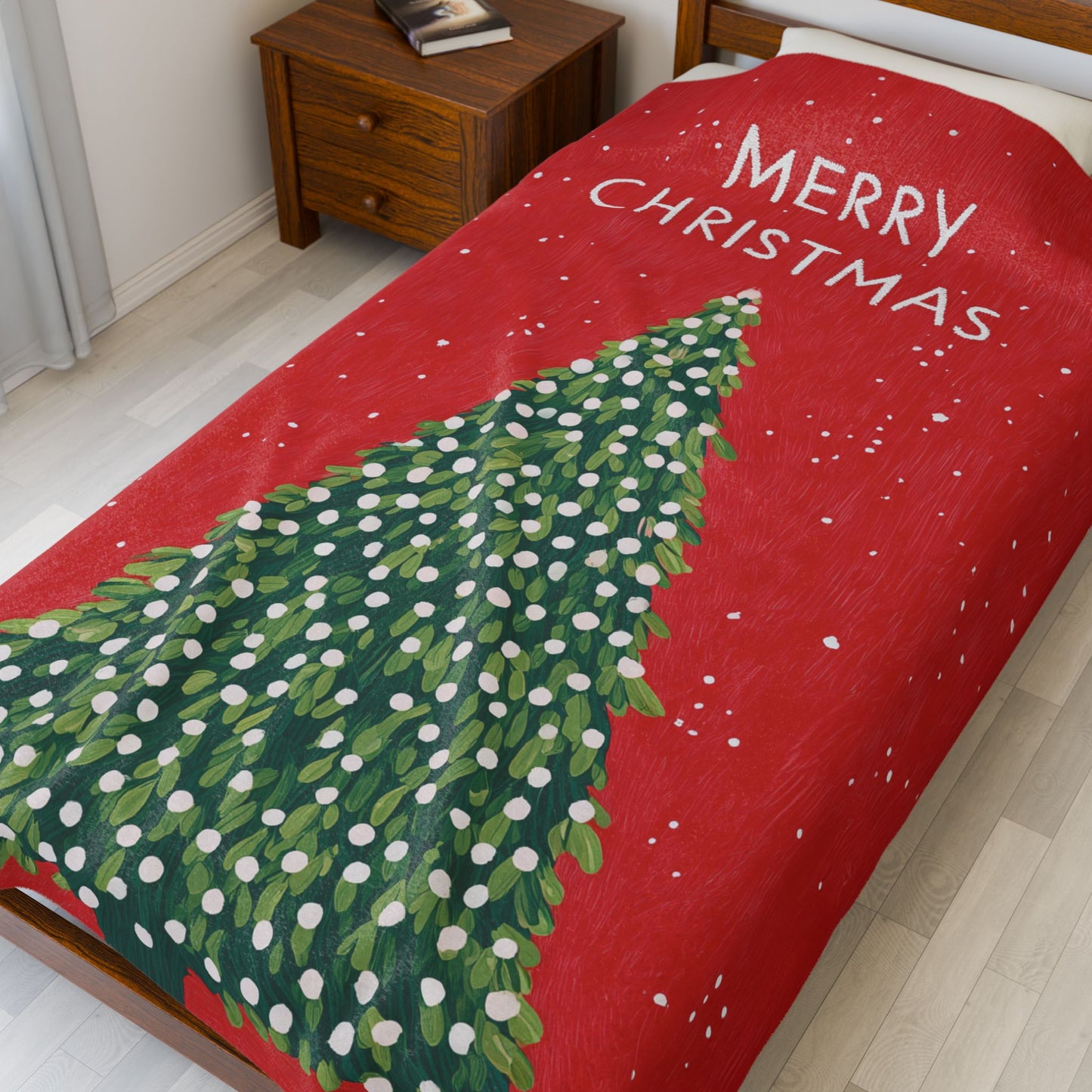 Christmas Tree Holiday Blanket Plush Throw