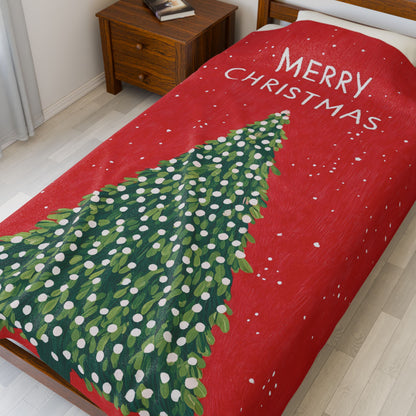 Christmas Tree Holiday Blanket Plush Throw