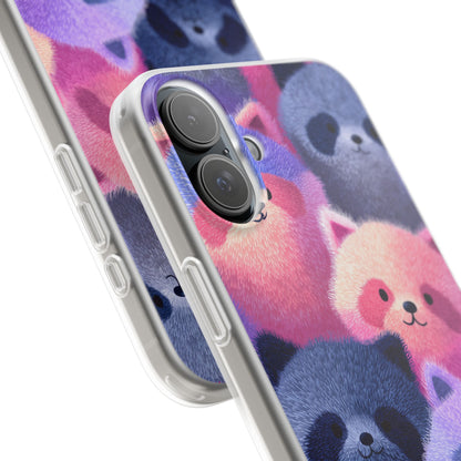 Fluffy Raccoon Cartoon Flexi Cases – Fun and Playful iPhone Case