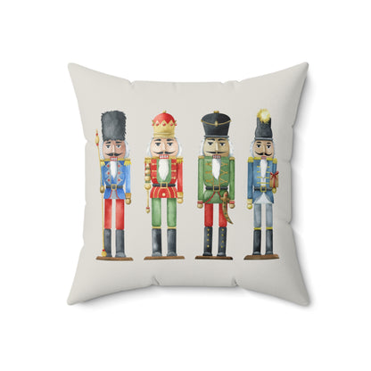 Holiday Nutcracker Toy Soldiers Faux Suede Cushion