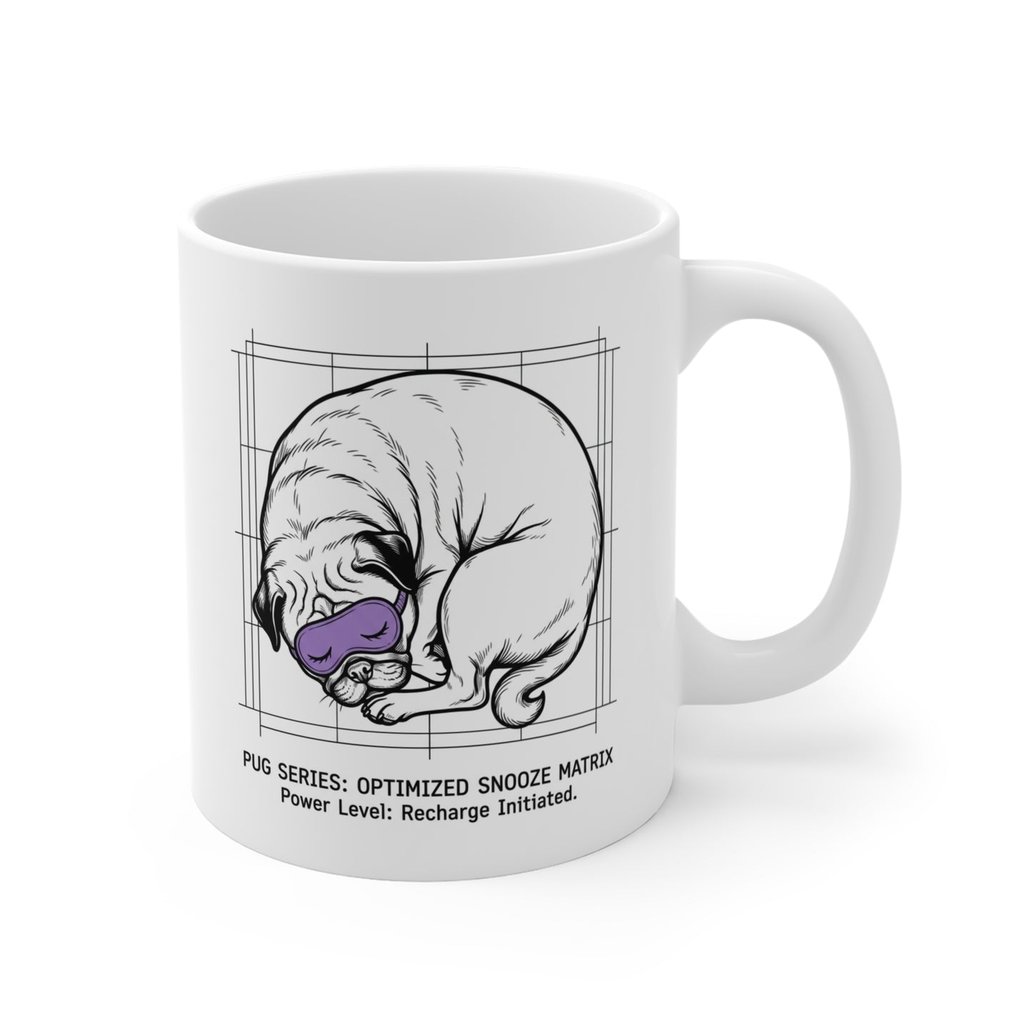 The Pug Optimized Snooze Matrix Mug