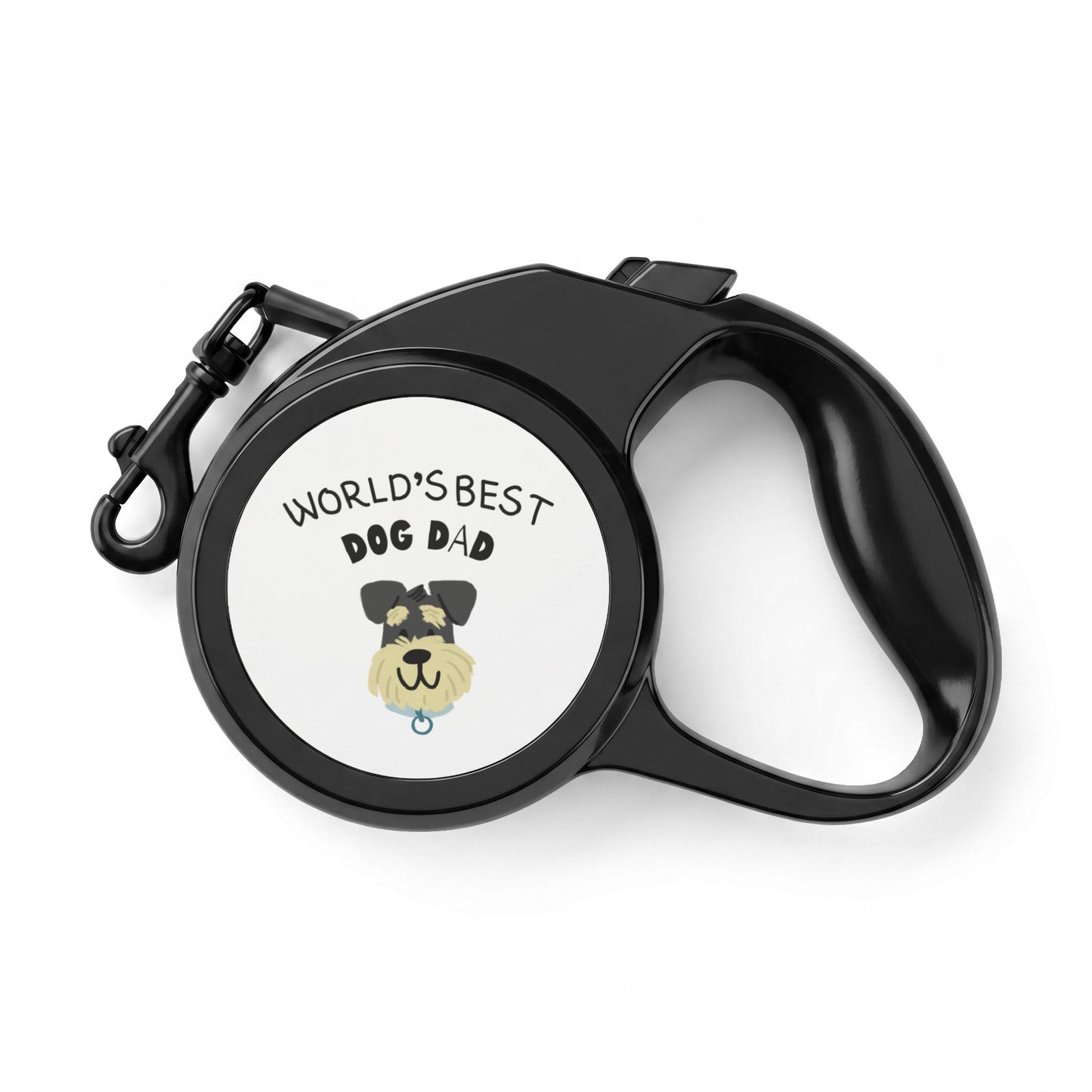 World's Best Dog Dad Schnauzer Retractable Leash