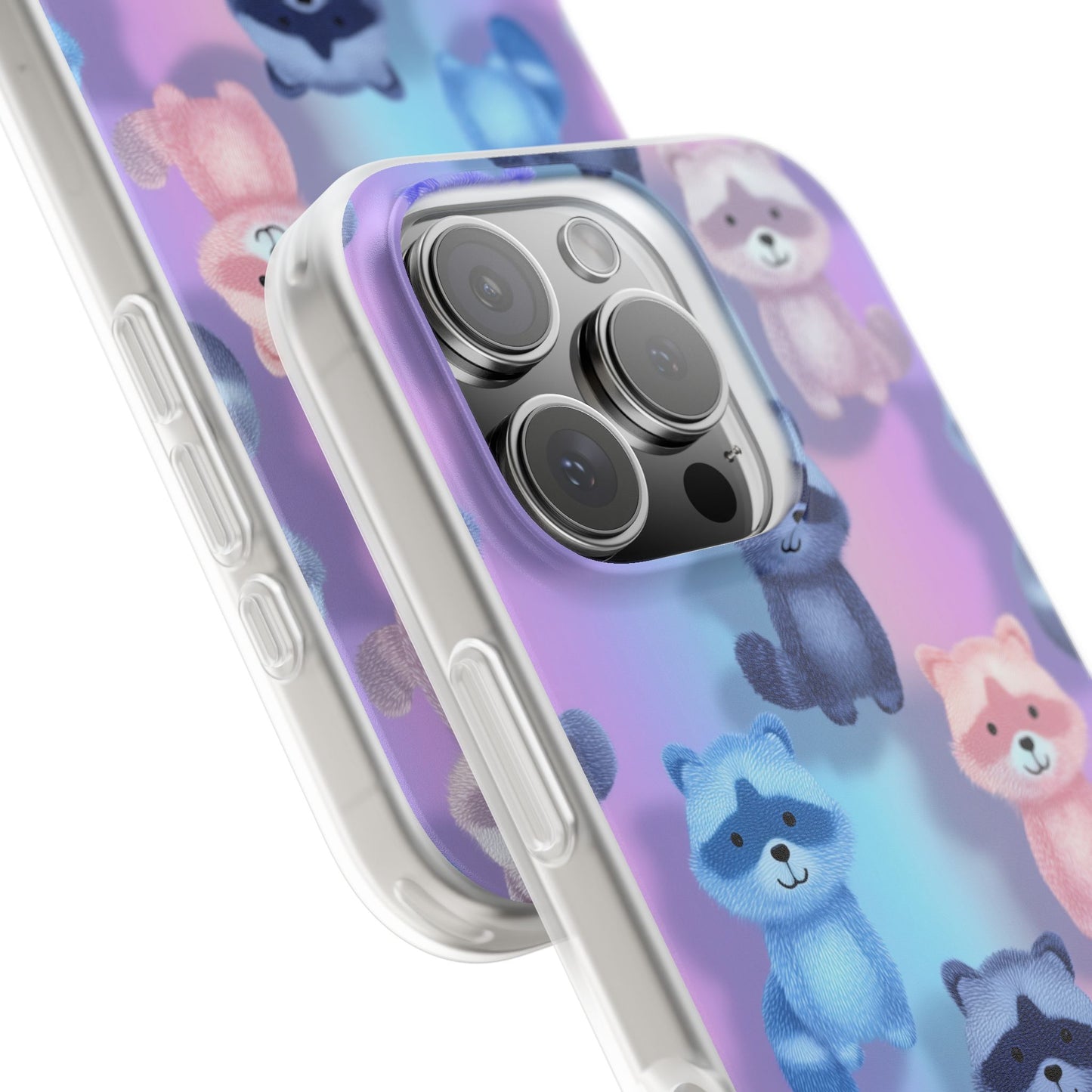 Colorful Raccoon Cartoon Flexi Cases iPhone Case