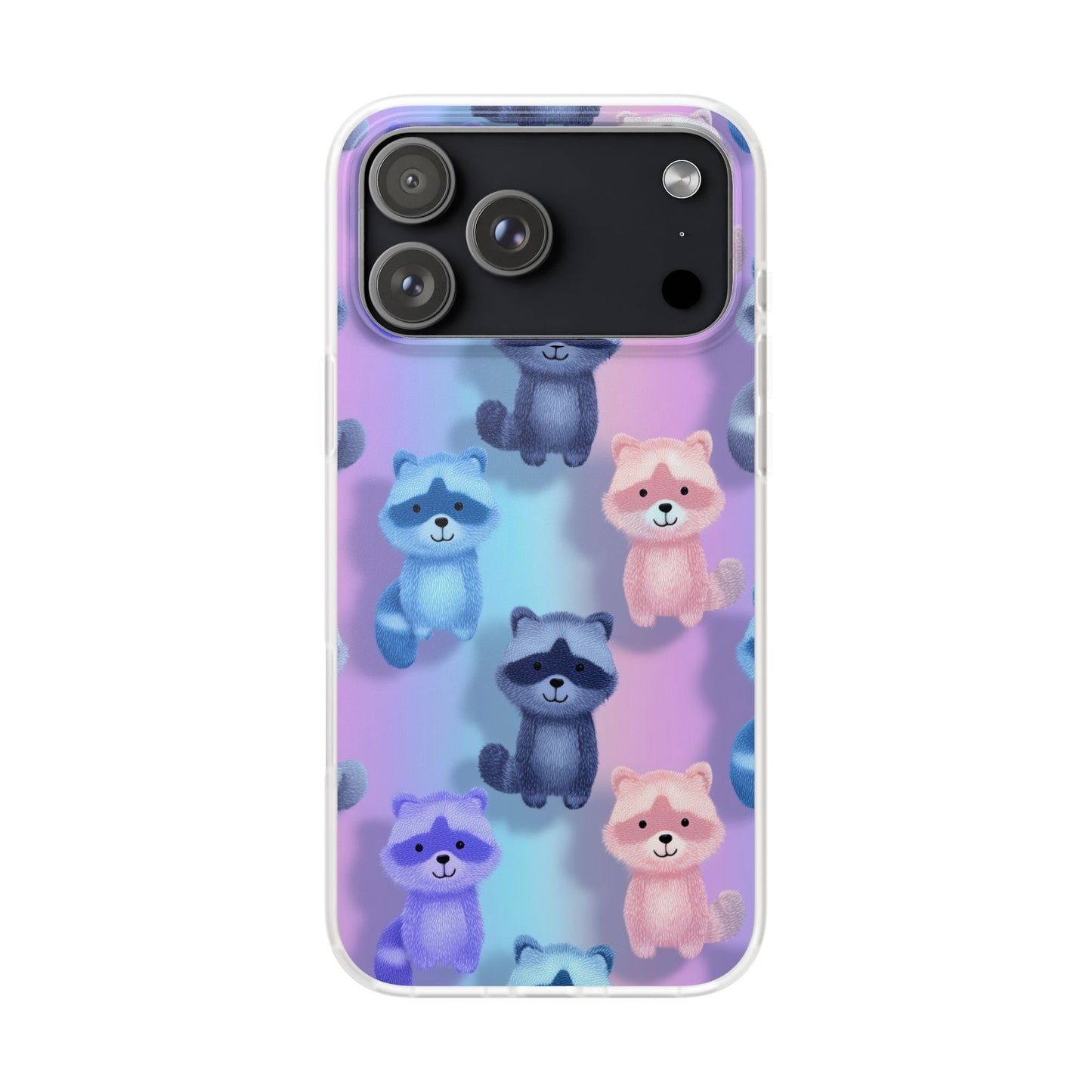 Colorful Raccoon Cartoon Flexi Cases iPhone Case