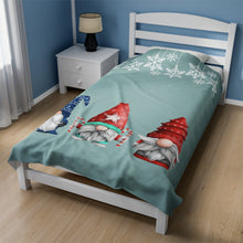 Load image into Gallery viewer, Gnome Holiday Plush Blanket Throw
