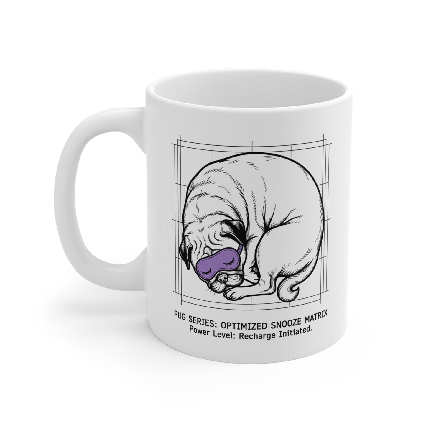 The Pug Optimized Snooze Matrix Mug