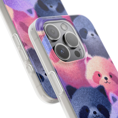 Fluffy Raccoon Cartoon Flexi Cases – Fun and Playful iPhone Case