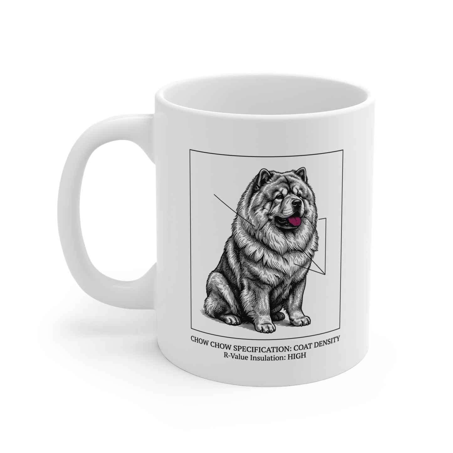 The Chow Chow Coat Density Blueprint Mug