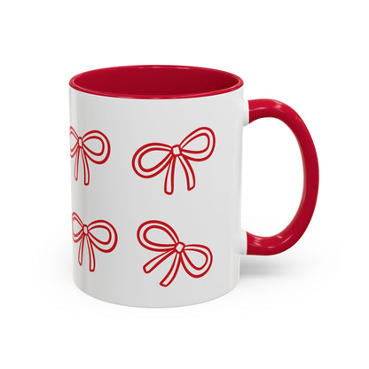 Bow & Sip Coffee Tea Mug in Red or Pink