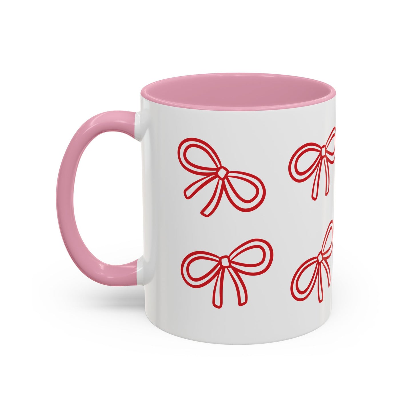 Bow & Sip Coffee Tea Mug in Red or Pink