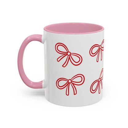 Bow & Sip Coffee Tea Mug in Red or Pink