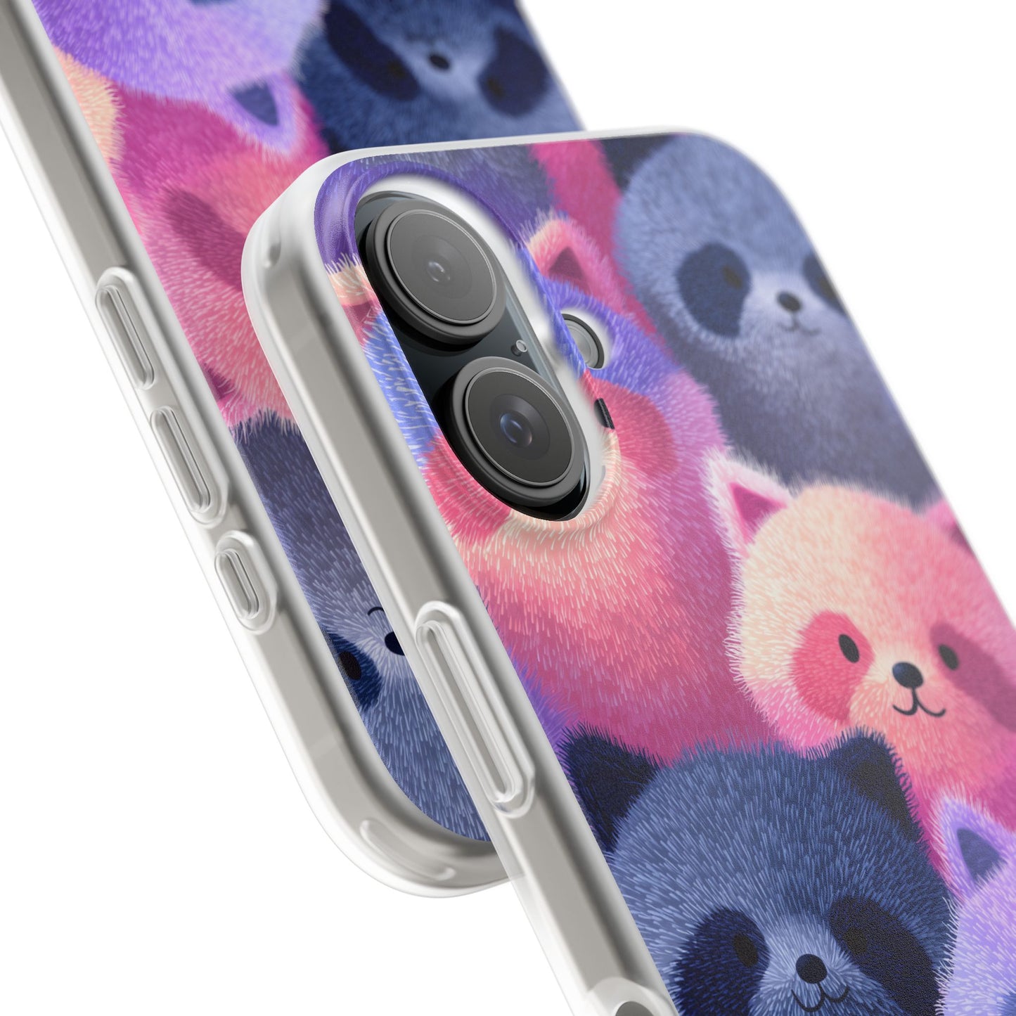 Fluffy Raccoon Cartoon Flexi Cases – Fun and Playful iPhone Case