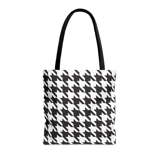 Black & White Houndstooth Tote Bag