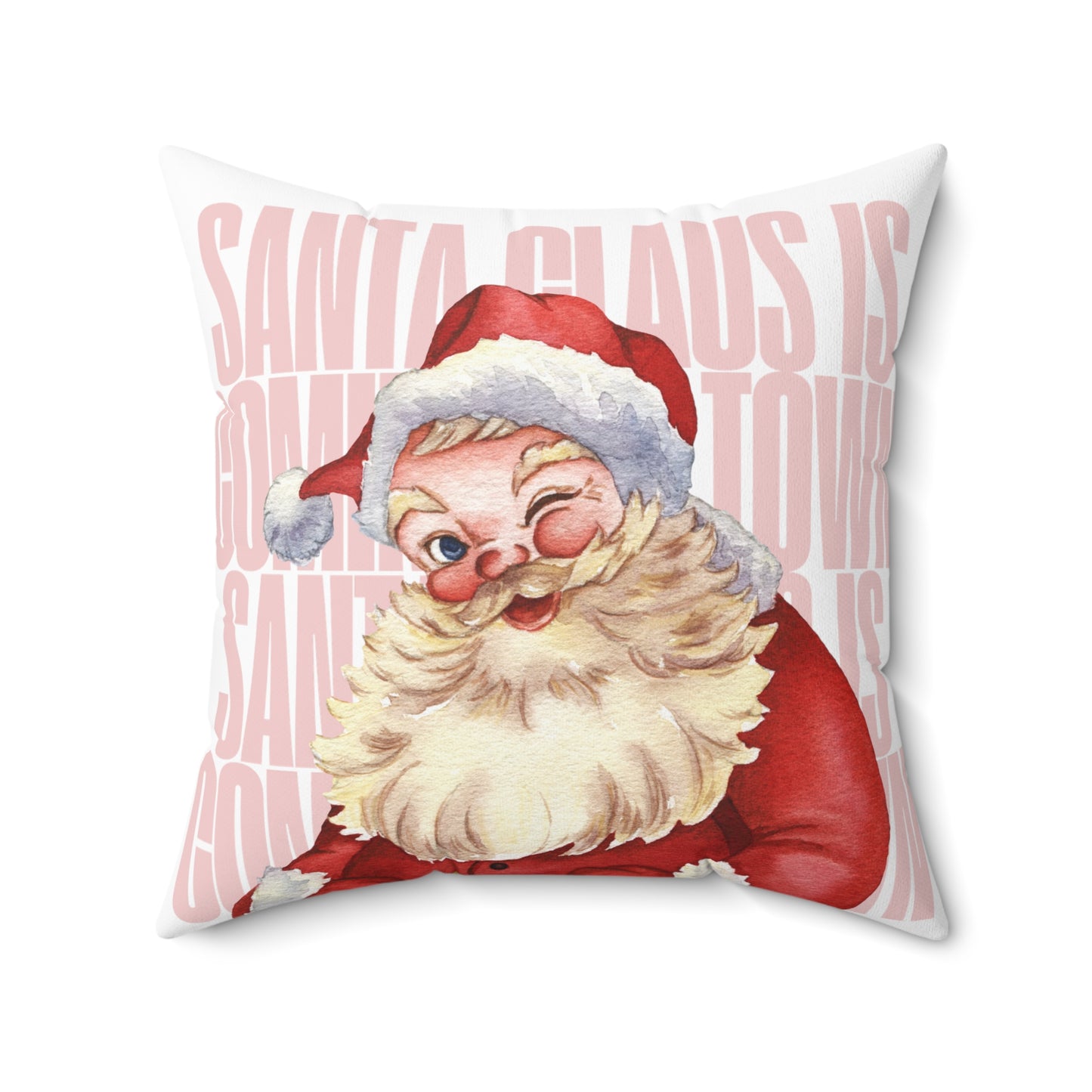 Santa Claus is Coming To Town Faux Suede Cushion