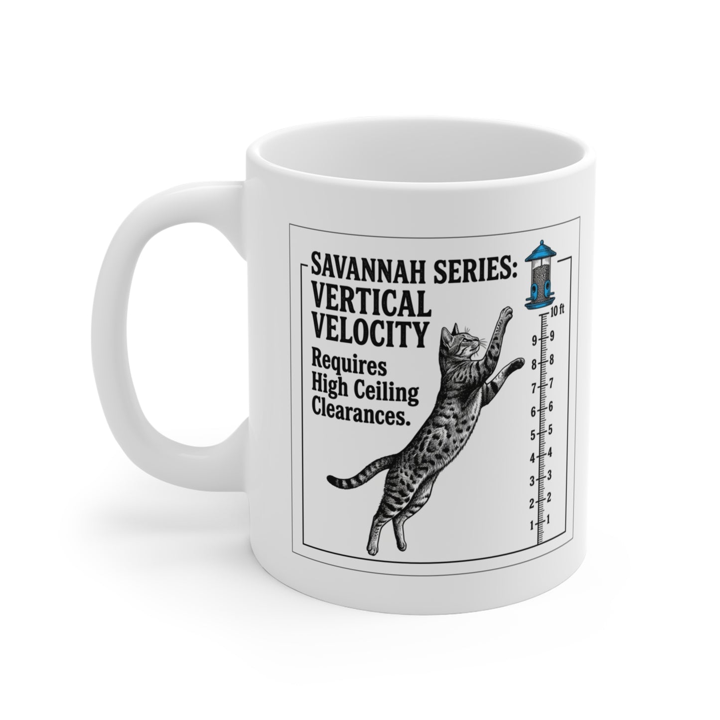 The Savannah Feline Vertical Velocity Chart Mug