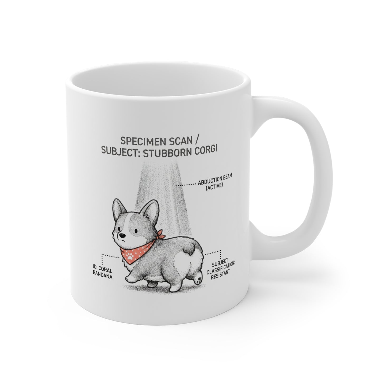 The Corgi Abduction Scanner Mug
